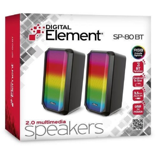 ΗΧΕΙΑ ΗΛΕΚΤΡΟΝΙΚΟΥ ΥΠΟΛΟΓΙΣΤΗ ELEMENT SP-80BT BLACK 2.0  ΜΕ RGB ΦΩΤΙΣΜΟ & BLUETOOTH